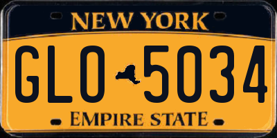 NY license plate GLO5034
