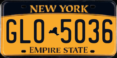 NY license plate GLO5036