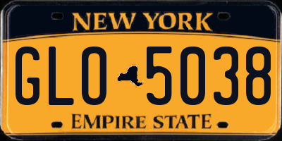 NY license plate GLO5038