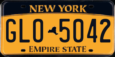 NY license plate GLO5042
