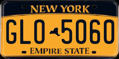 NY license plate GLO5060