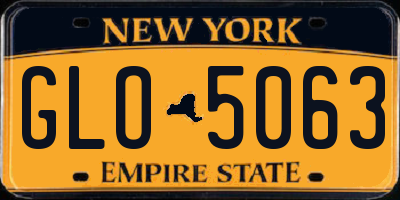 NY license plate GLO5063