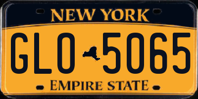 NY license plate GLO5065