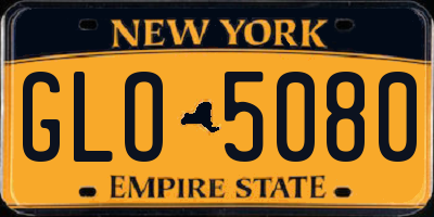 NY license plate GLO5080