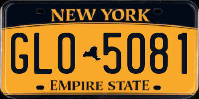 NY license plate GLO5081