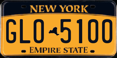 NY license plate GLO5100