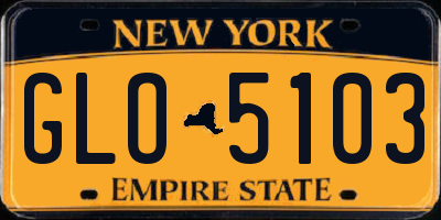 NY license plate GLO5103