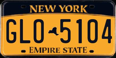 NY license plate GLO5104