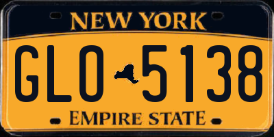 NY license plate GLO5138