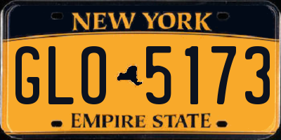 NY license plate GLO5173