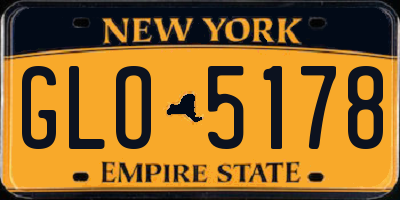 NY license plate GLO5178