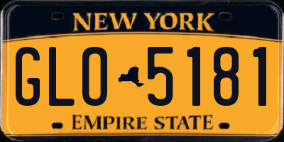 NY license plate GLO5181