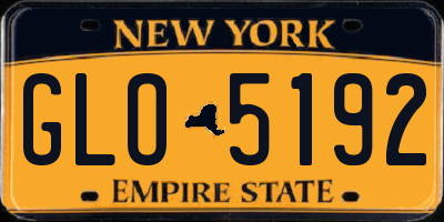 NY license plate GLO5192