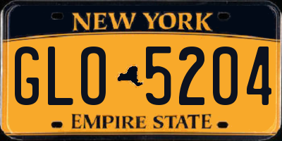 NY license plate GLO5204