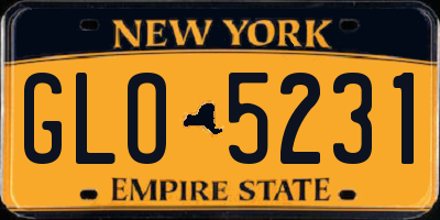 NY license plate GLO5231