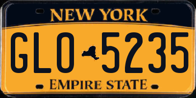 NY license plate GLO5235