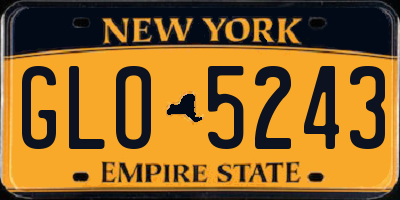 NY license plate GLO5243