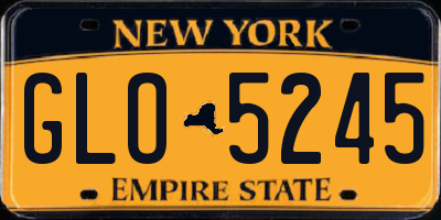 NY license plate GLO5245