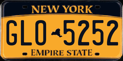 NY license plate GLO5252
