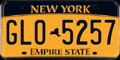 NY license plate GLO5257