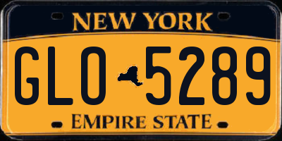 NY license plate GLO5289