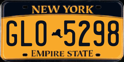 NY license plate GLO5298