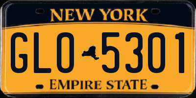NY license plate GLO5301