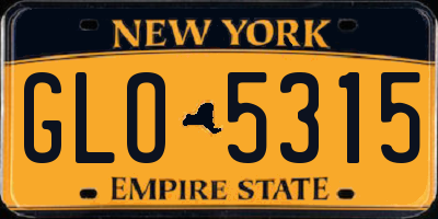NY license plate GLO5315