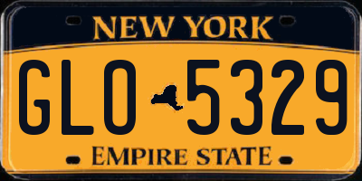 NY license plate GLO5329