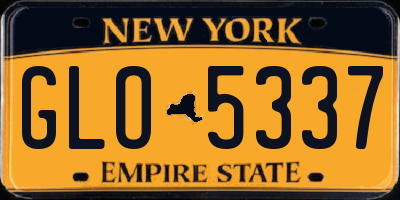 NY license plate GLO5337