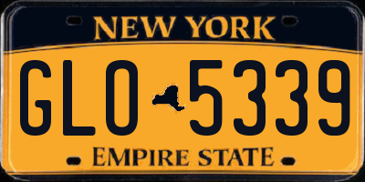 NY license plate GLO5339