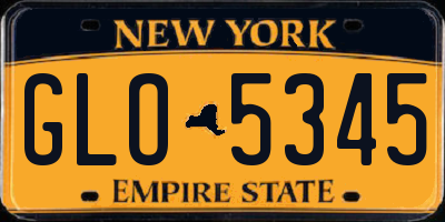 NY license plate GLO5345