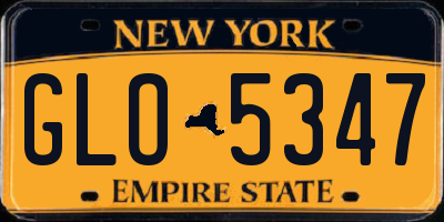 NY license plate GLO5347