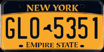 NY license plate GLO5351