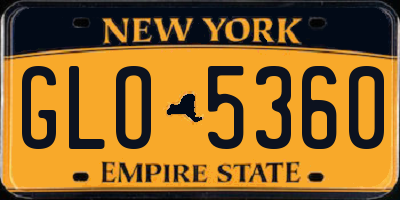 NY license plate GLO5360