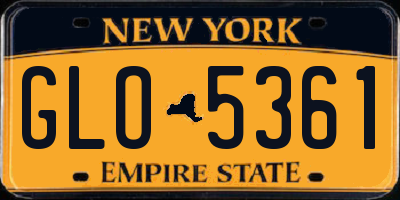 NY license plate GLO5361