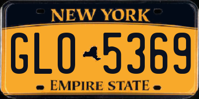 NY license plate GLO5369