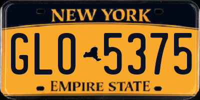 NY license plate GLO5375