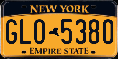NY license plate GLO5380