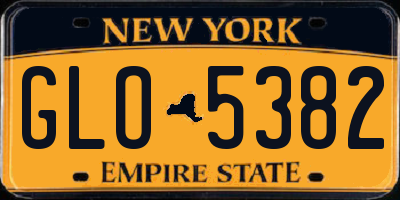 NY license plate GLO5382