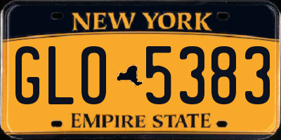 NY license plate GLO5383