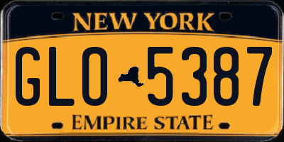 NY license plate GLO5387