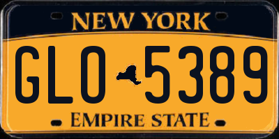 NY license plate GLO5389