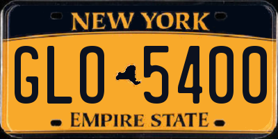 NY license plate GLO5400