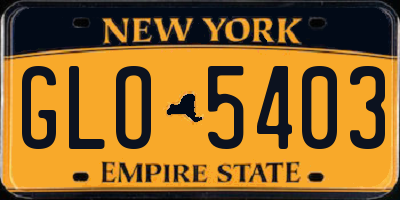 NY license plate GLO5403