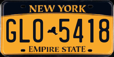 NY license plate GLO5418