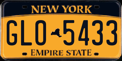 NY license plate GLO5433