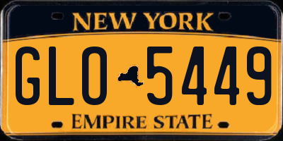 NY license plate GLO5449