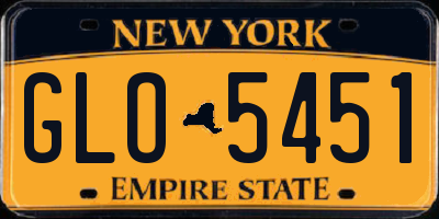 NY license plate GLO5451