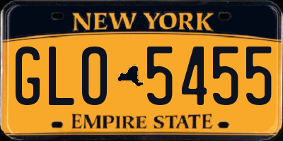 NY license plate GLO5455